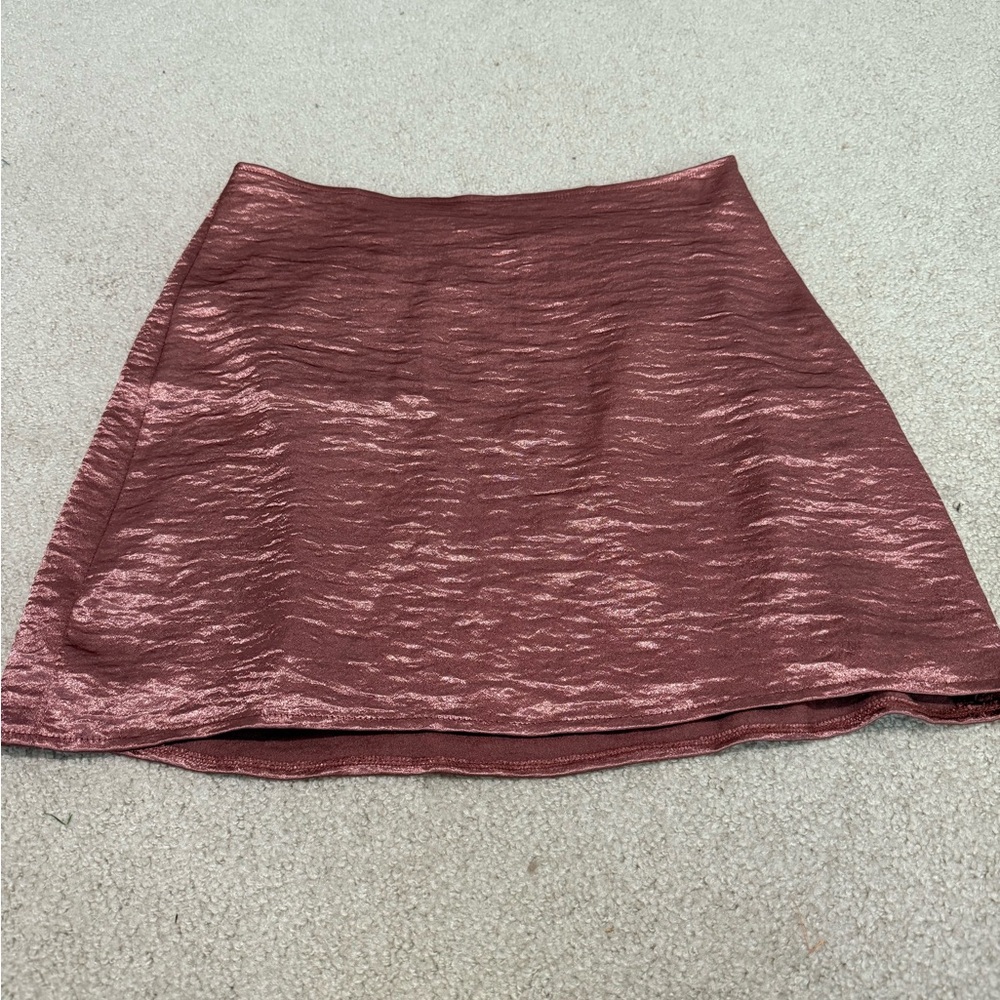 Express Shimmering Rose Mini Skirt